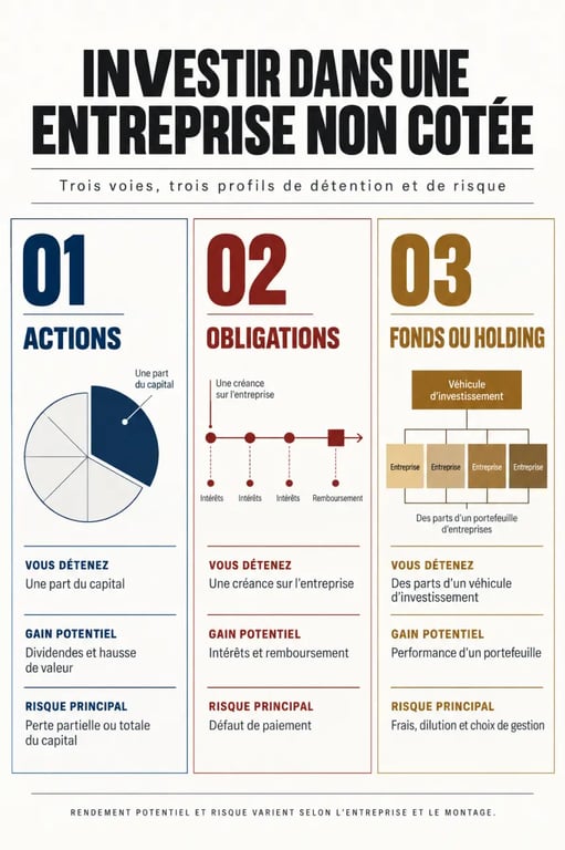 Investir dans une entreprise : comparaison entre actions, obligations et fonds