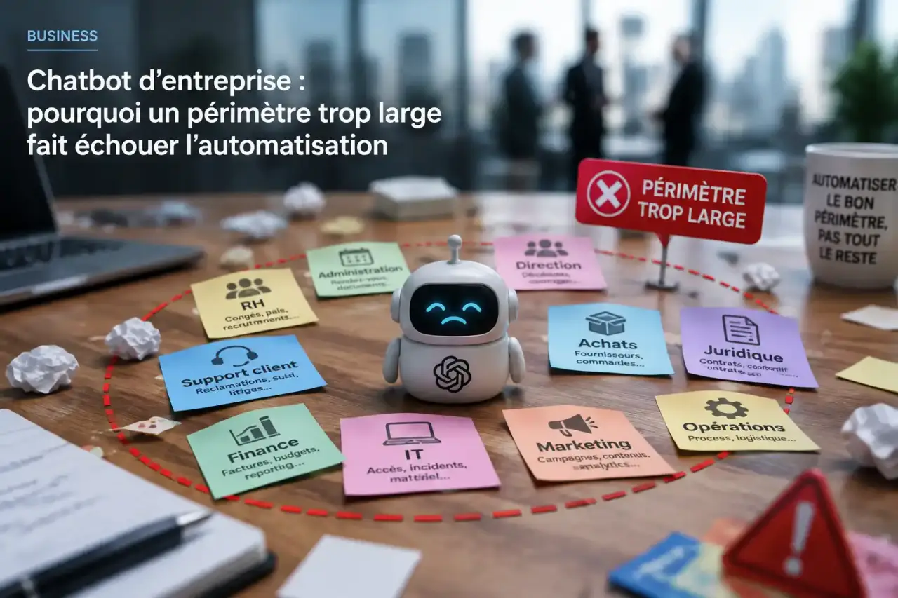 Chatbot d’entreprise : pourquoi un périmètre trop large fait échouer l’automatisation