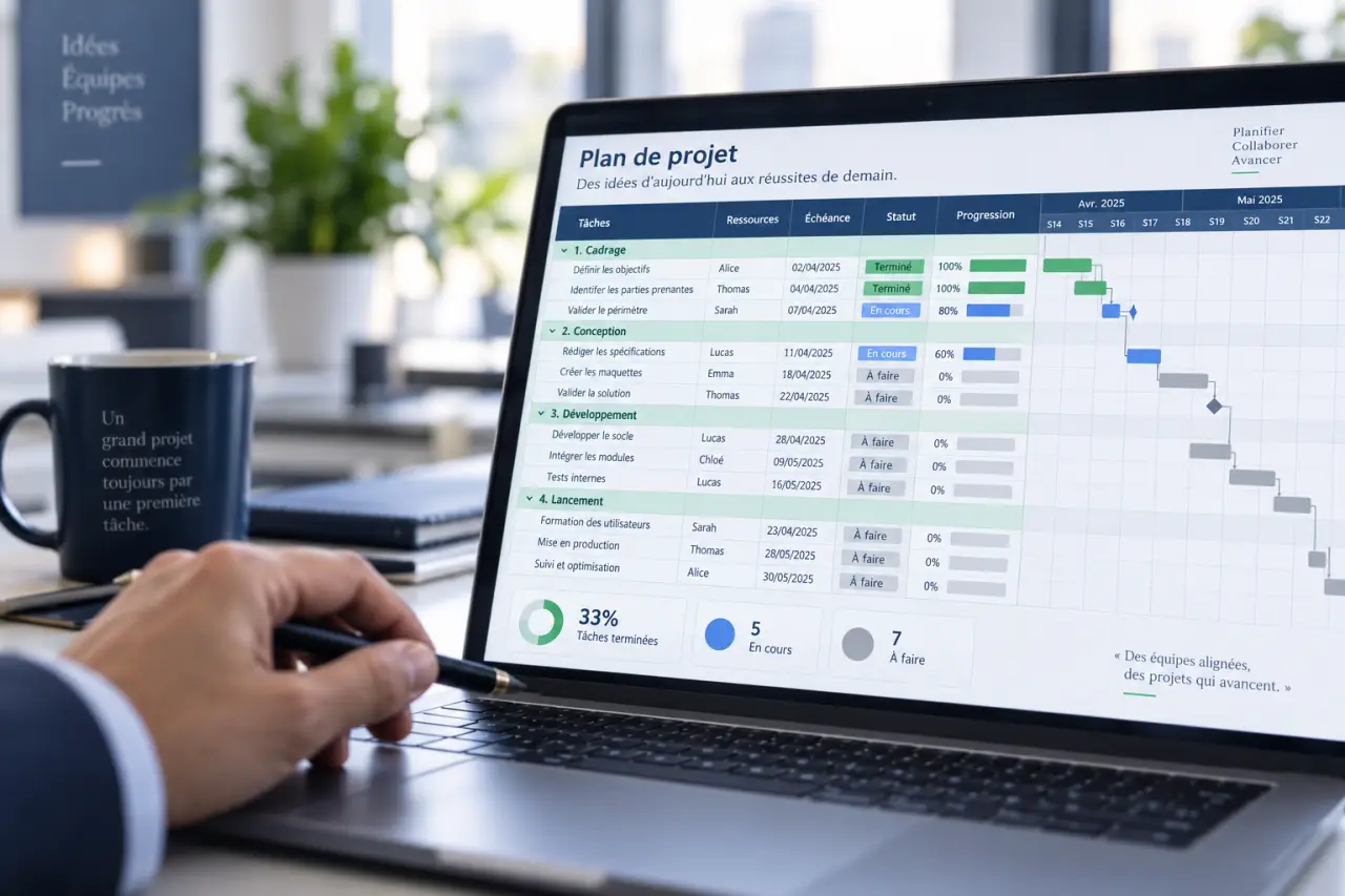 Gestion de projet sur Excel : structurer vos tâches, ressources et échéances avec efficacité