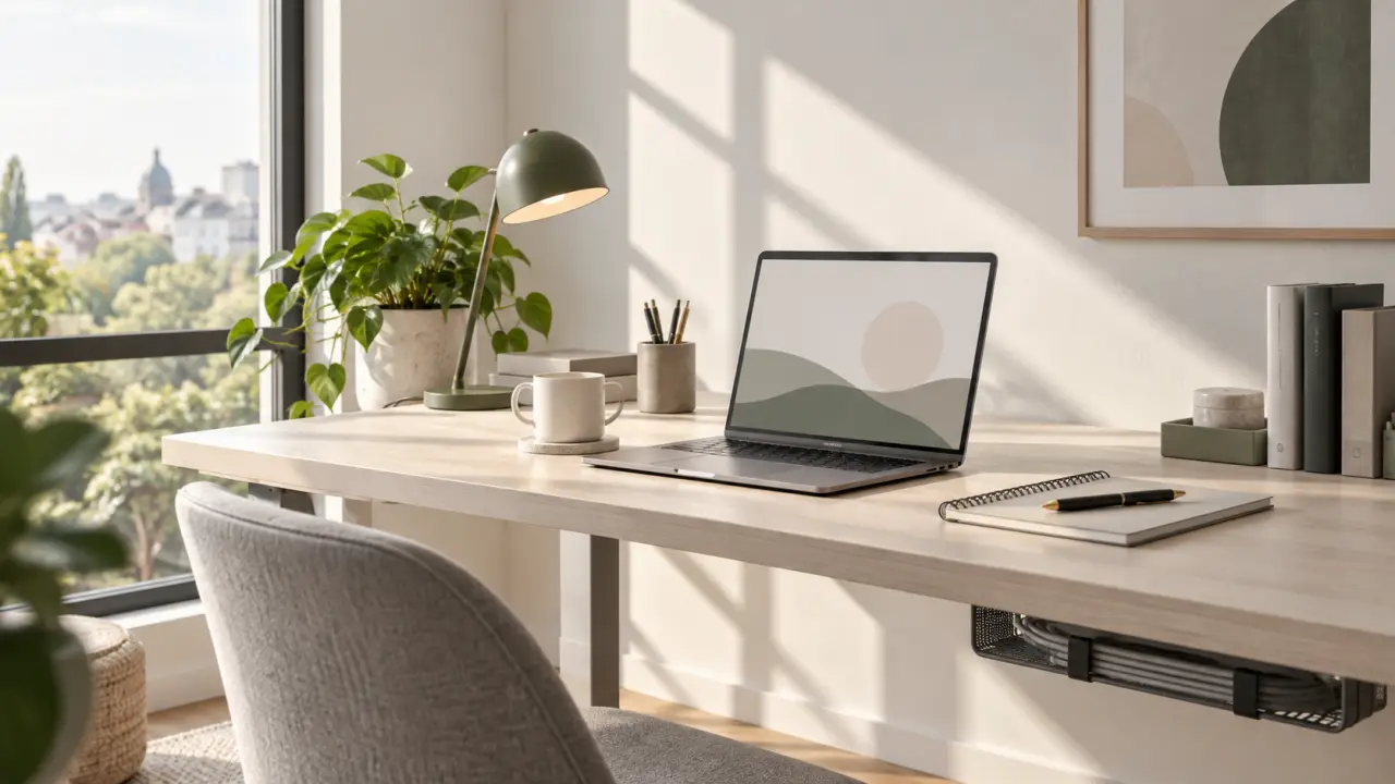Espace de travail organisé pour débuter le télétravail dans de bonnes conditions