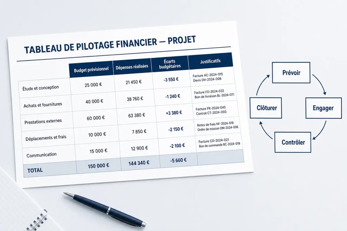 Gestion financière et comptable des projets pdf : tableau de suivi budgétaire, écarts et cycle de contrôle