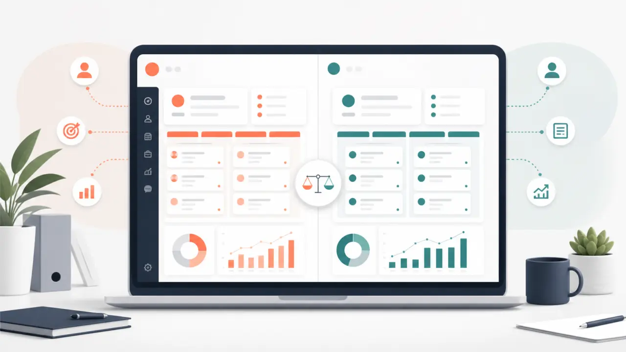 Illustration abstraite d'un système CRM B2B moderne